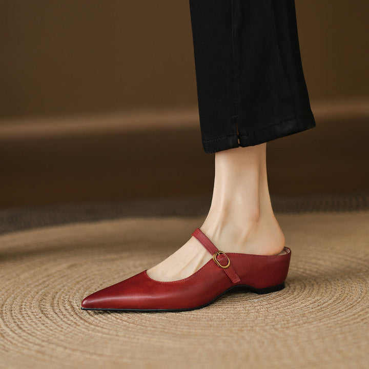 Luna | Mary Jane Mules with Pointed Toe