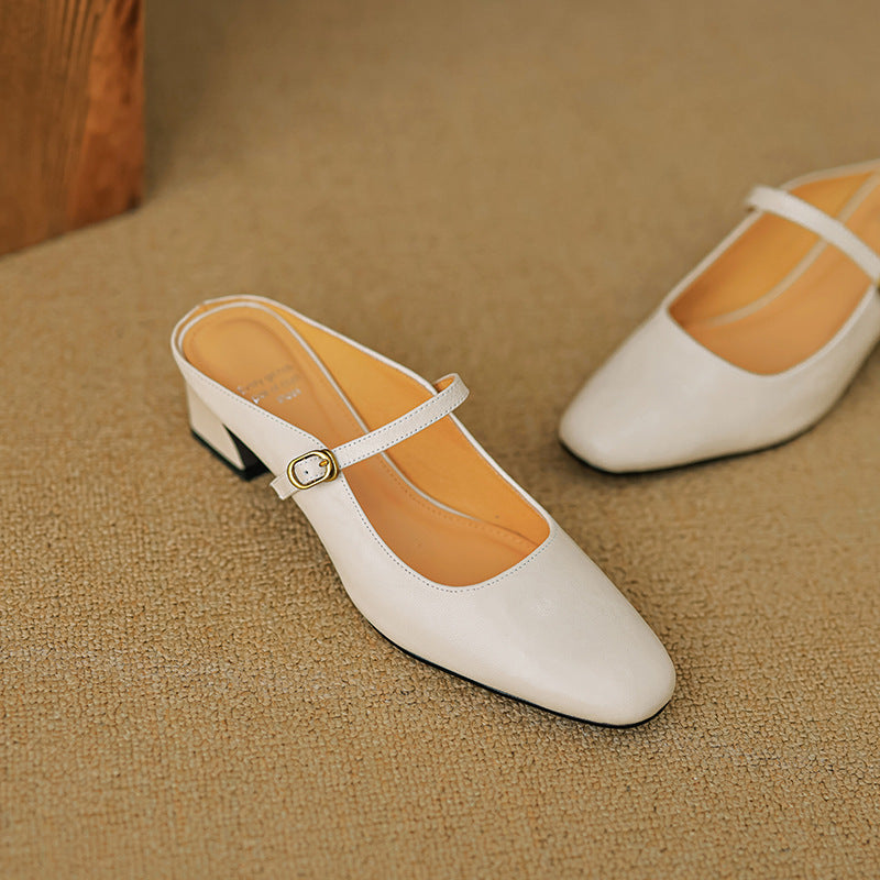Manuela | Mary Jane Mules with Heel