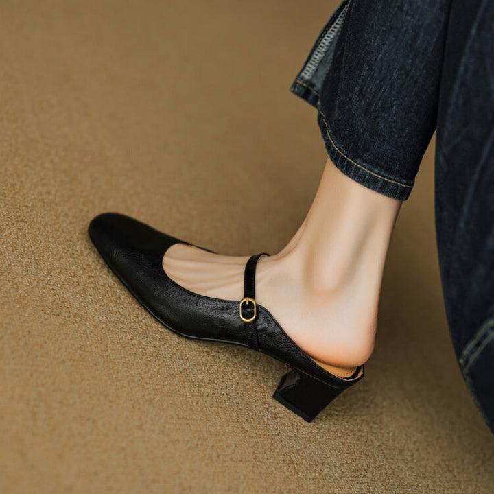Manuela | Mary Jane Mules with Heel