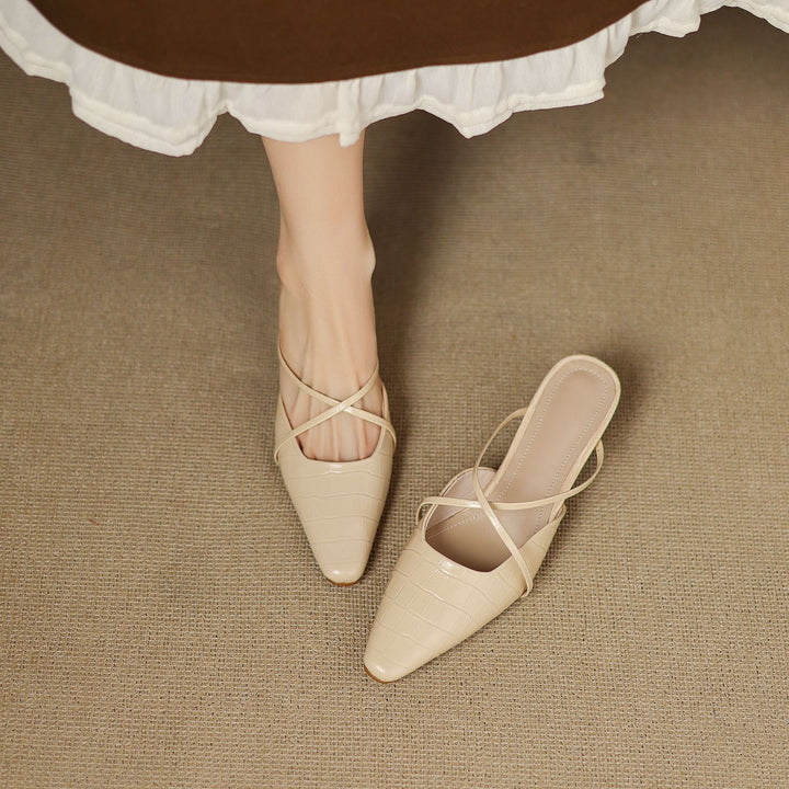 Cris | Pointed Mules with Crossed Straps