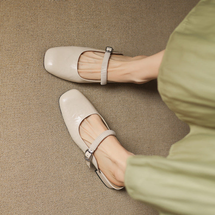 Laiza | Mary Jane Mules with Rounded Toe