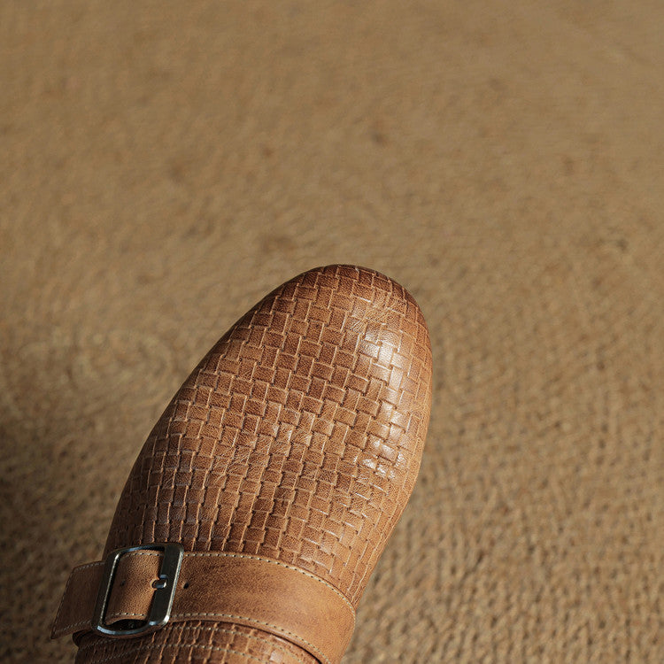 Angela | Woven Mules with Buckle
