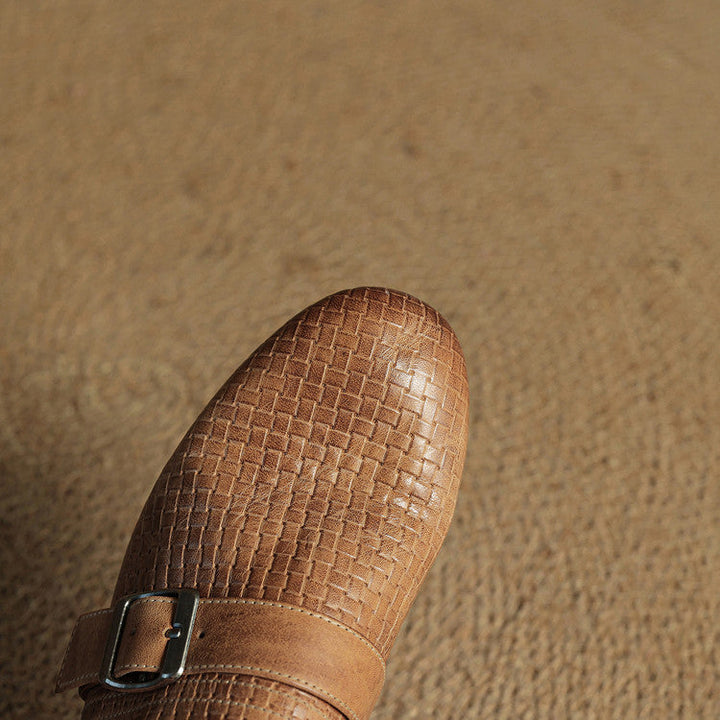 Angela | Woven Mules with Buckle
