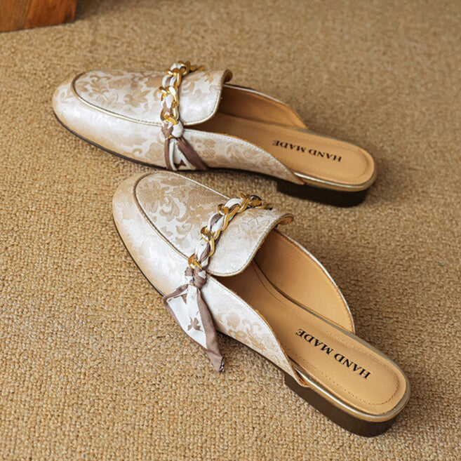 Marisa | Mule Loafers with Decorative Chain