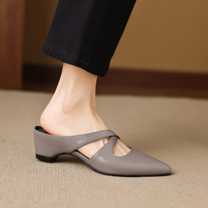 Ericka | Pointed Mules with Straps