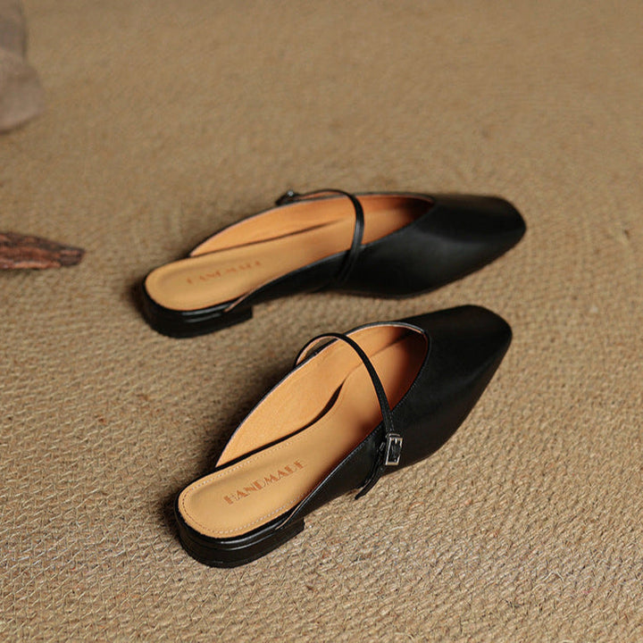 Carol | Mary Jane Mules with Square Toe