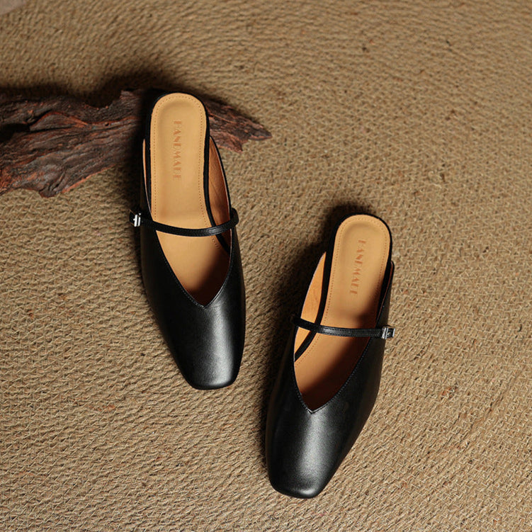 Carol | Mary Jane Mules with Square Toe