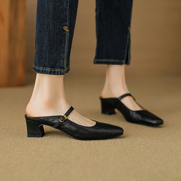 Manuela | Mary Jane Mules with Heel