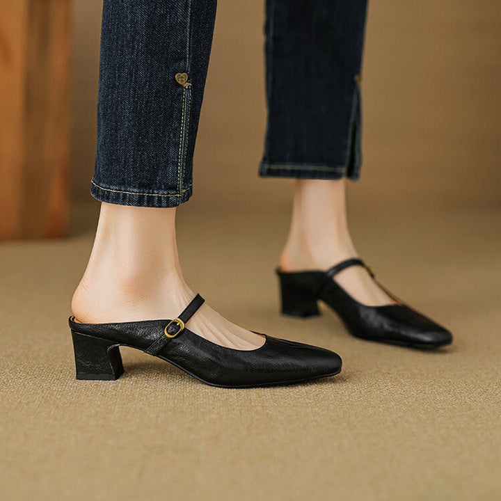 Manuela | Mary Jane Mules with Heel