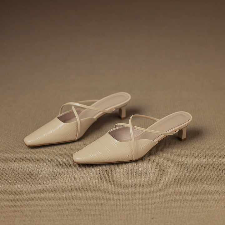 Cris | Pointed Mules with Crossed Straps