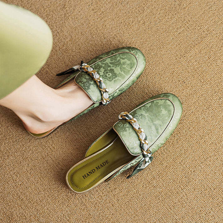 Marisa | Mule Loafers with Decorative Chain