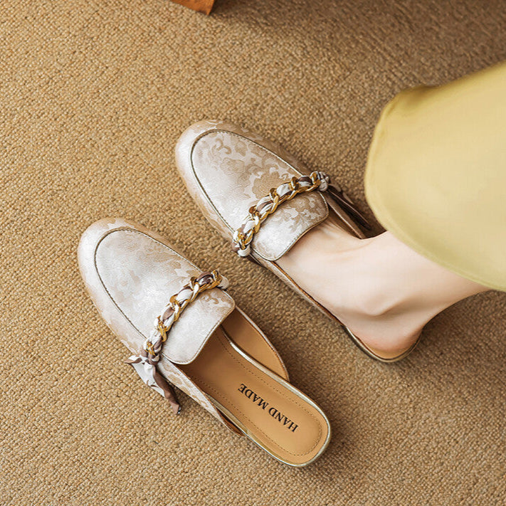 Marisa | Mule Loafers with Decorative Chain