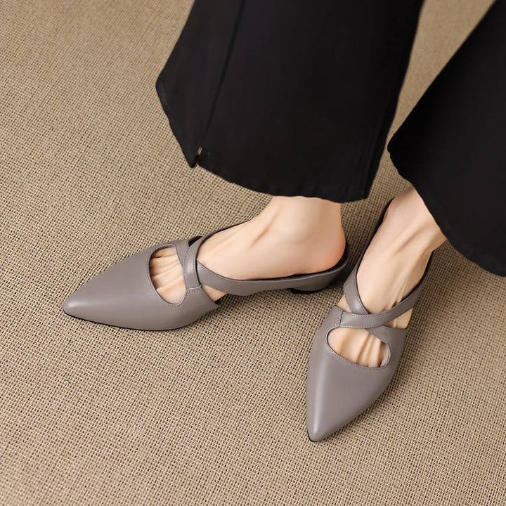 Ericka | Pointed Mules with Straps