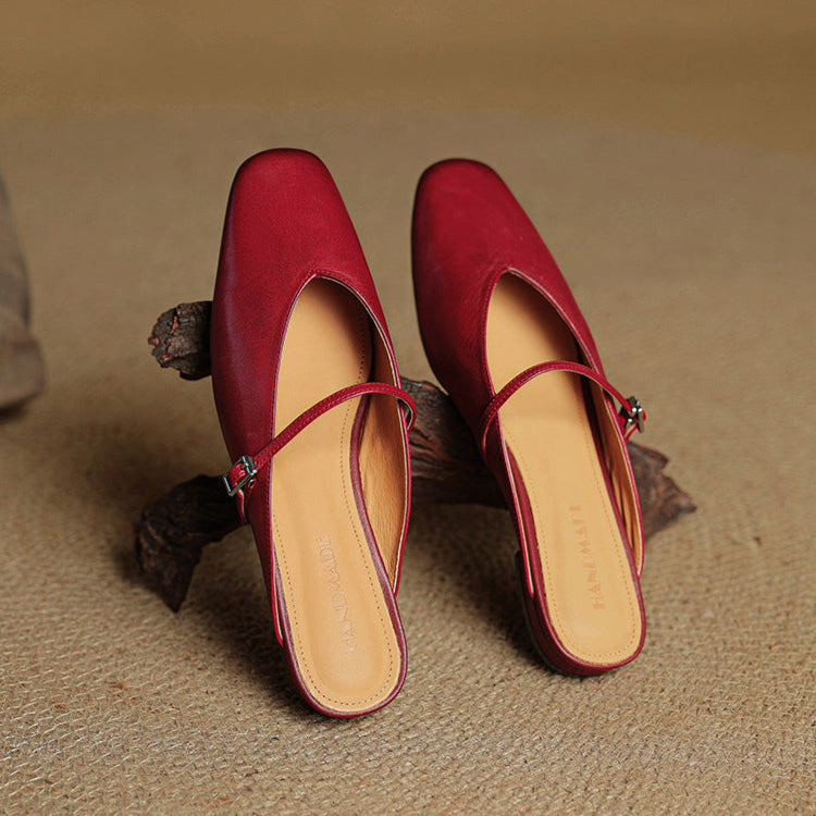 Carol | Mary Jane Mules with Square Toe