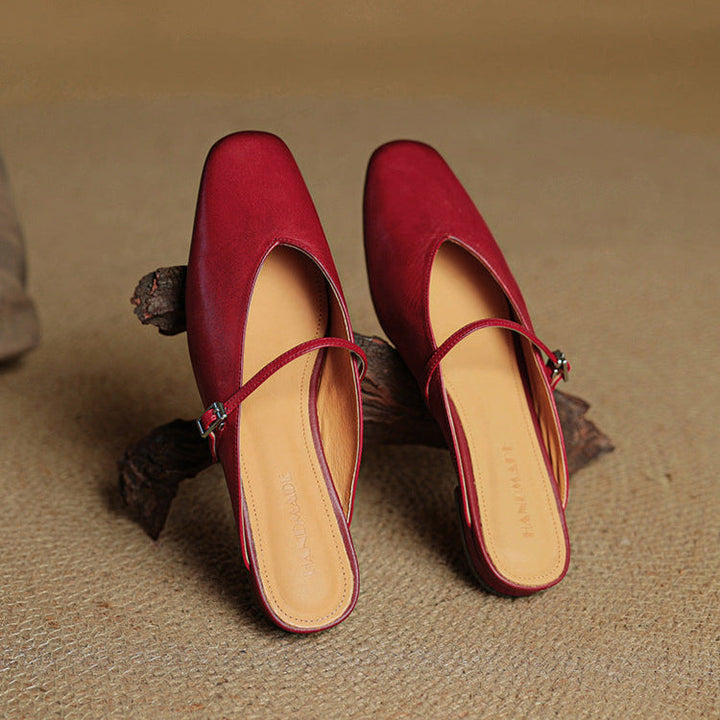 Carol | Mary Jane Mules with Square Toe