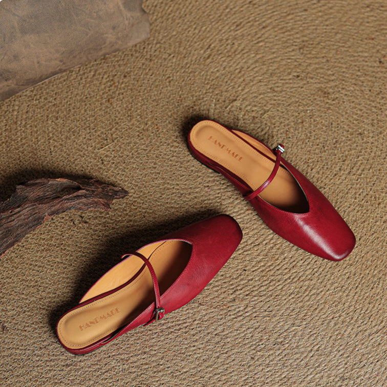 Carol | Mary Jane Mules with Square Toe