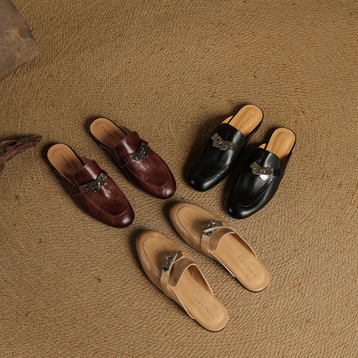 Mariagrazia | Mule Loafers with Buckle