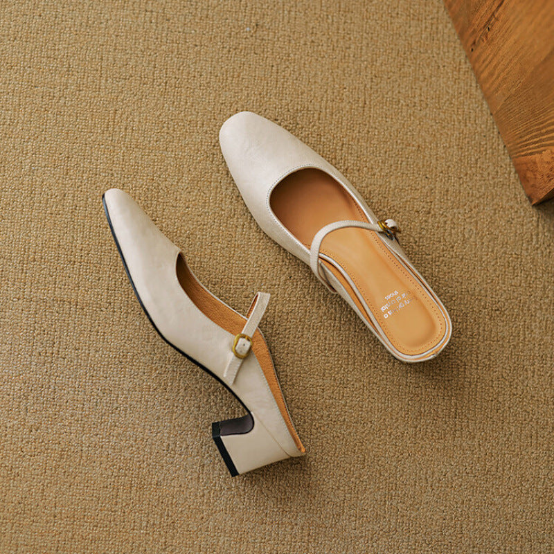 Manuela | Mary Jane Mules with Heel