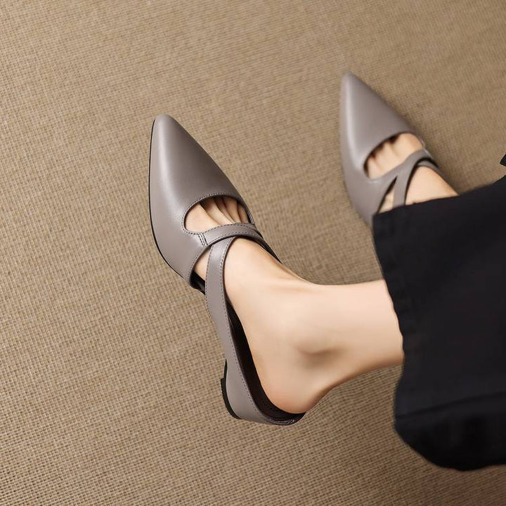 Ericka | Pointed Mules with Straps