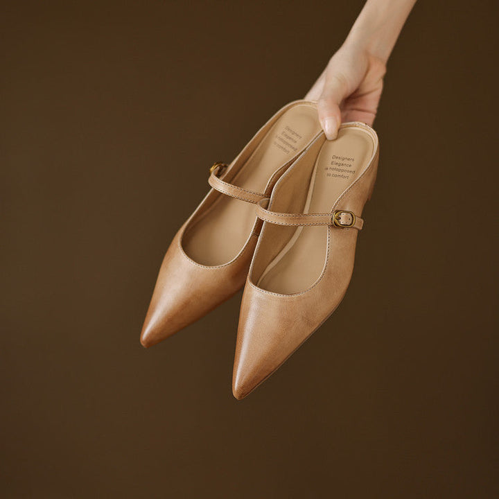 Luna | Mary Jane Mules with Pointed Toe