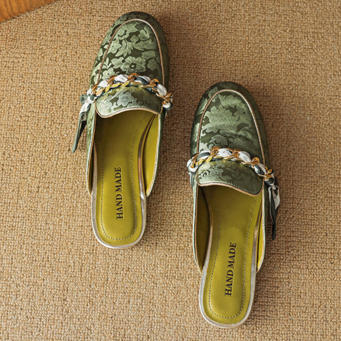 Marisa | Mule Loafers with Decorative Chain