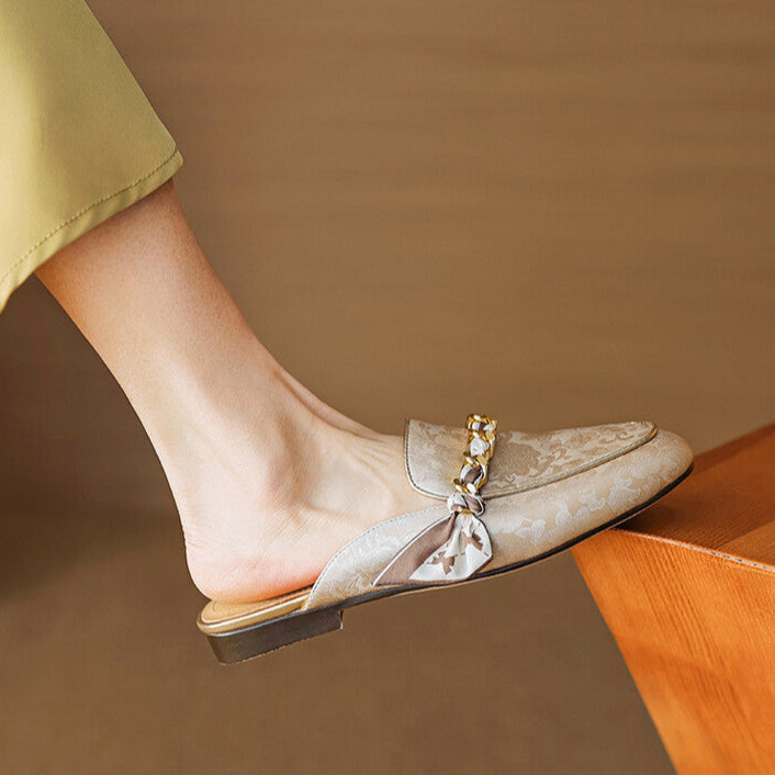 Marisa | Mule Loafers with Decorative Chain