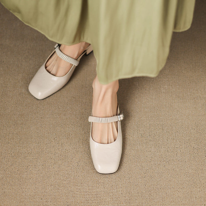 Laiza | Mary Jane Mules with Rounded Toe