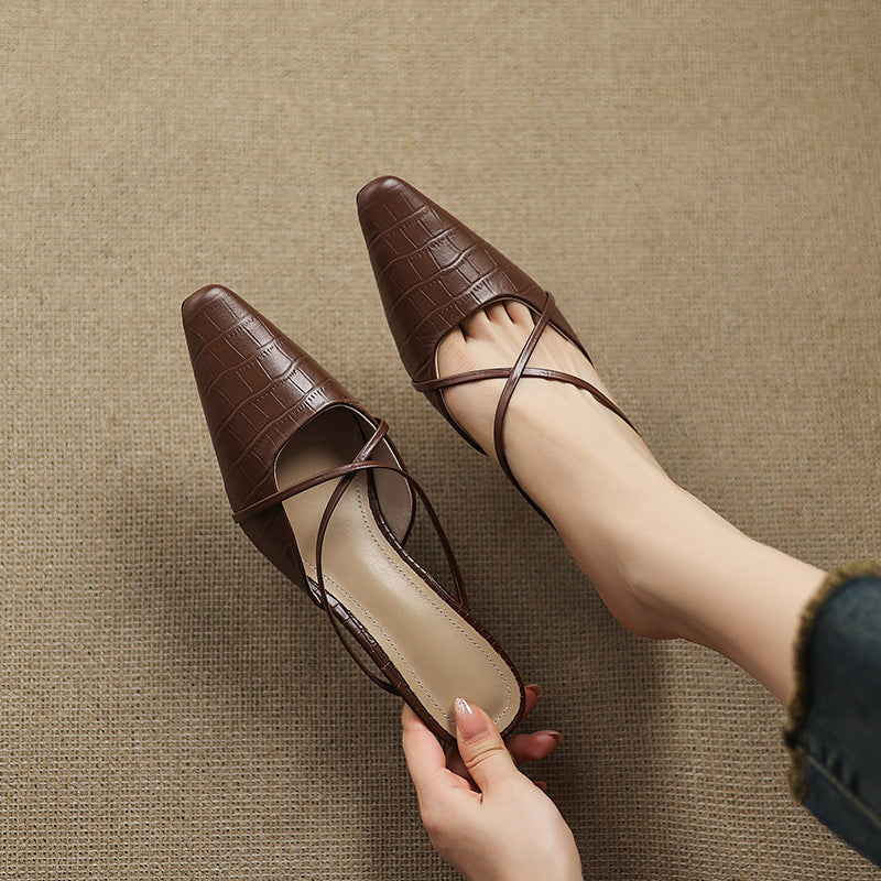 Cris | Pointed Mules with Crossed Straps