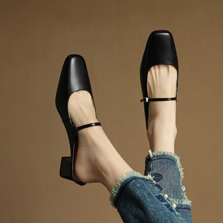 Italy | Square Toe Mary Jane Mules