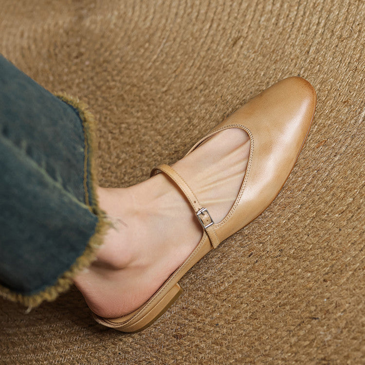 Bianca | Mary Jane Mules with Almond Toe