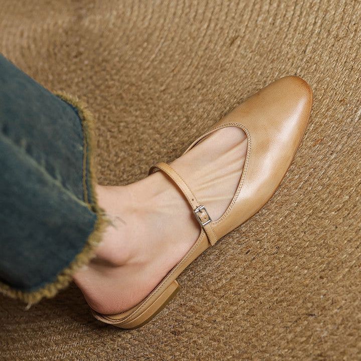 Bianca | Mary Jane Mules with Almond Toe