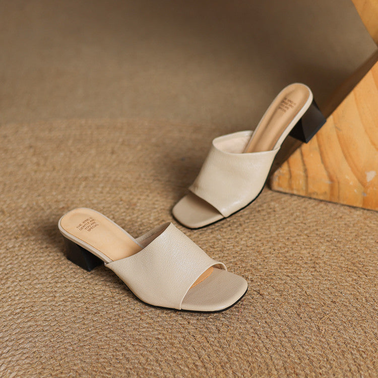 Julia | Open Toe Mules with Heel
