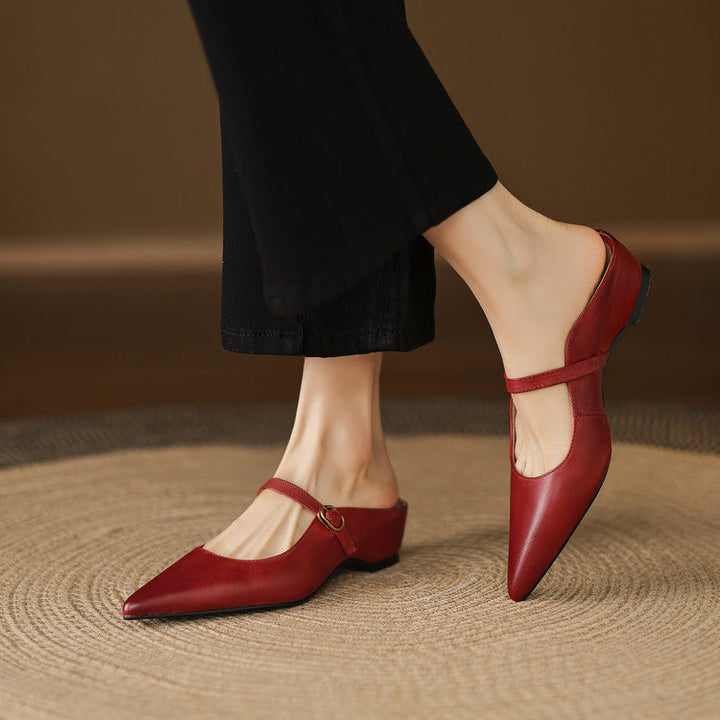 Luna | Mary Jane Mules with Pointed Toe