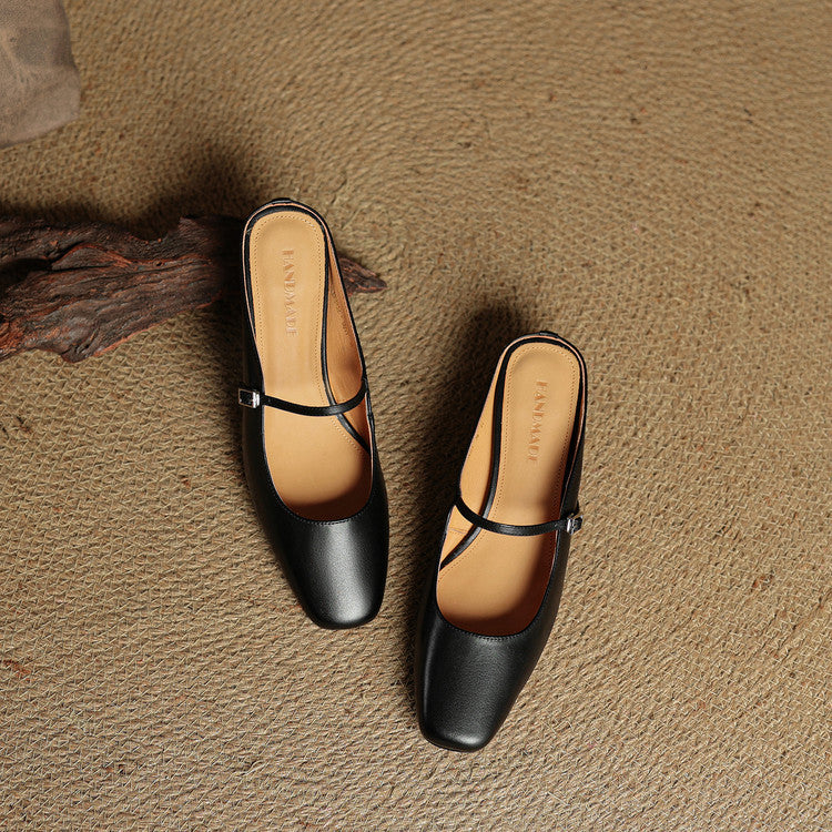 Italy | Square Toe Mary Jane Mules