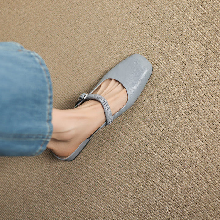 Laiza | Mary Jane Mules with Rounded Toe