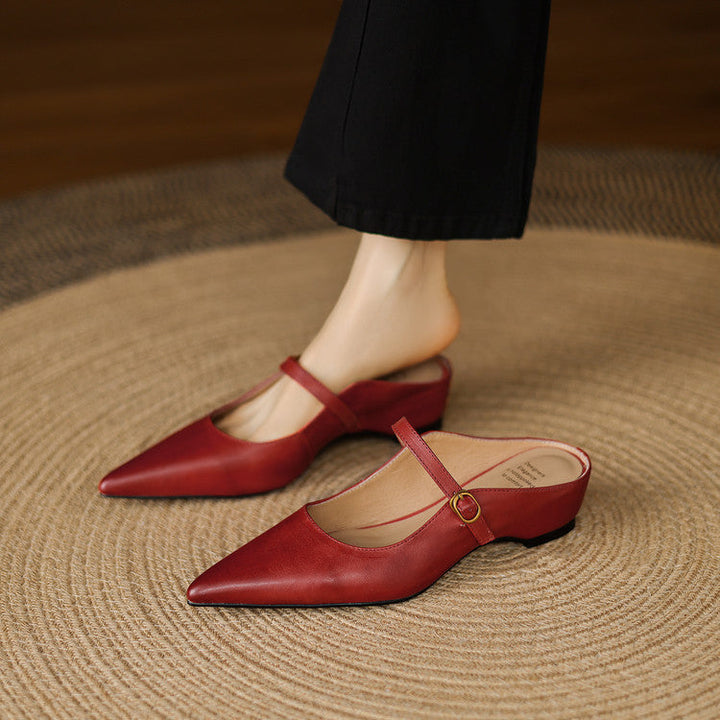 Luna | Mary Jane Mules with Pointed Toe