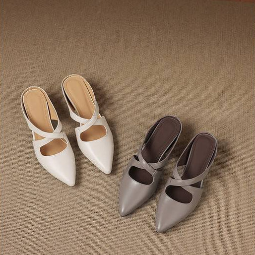 Ericka | Pointed Mules with Straps
