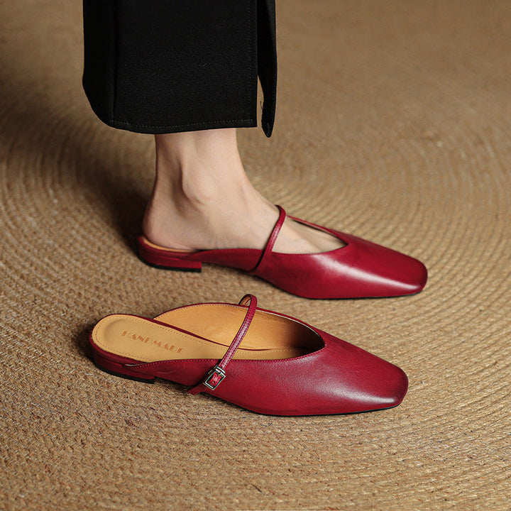 Carol | Mary Jane Mules with Square Toe