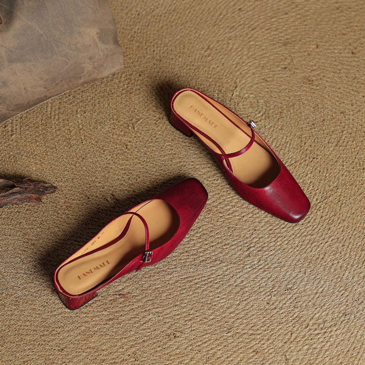 Italy | Square Toe Mary Jane Mules