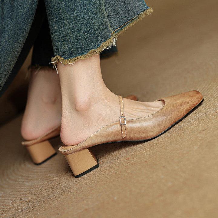 Italy | Square Toe Mary Jane Mules