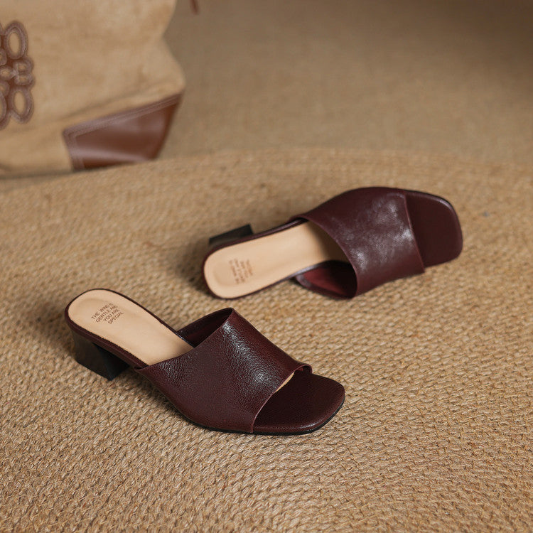Julia | Open Toe Mules with Heel