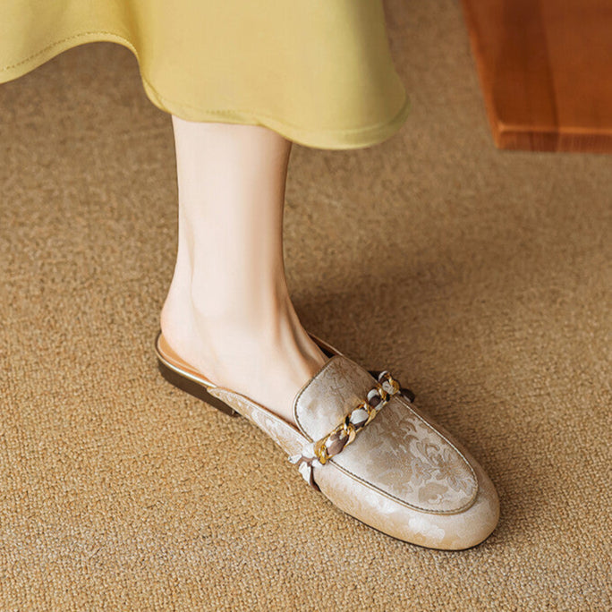 Marisa | Mule Loafers with Decorative Chain