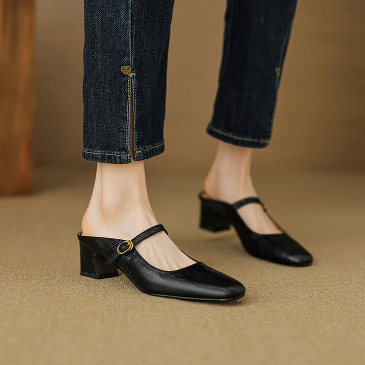 Manuela | Mary Jane Mules with Heel