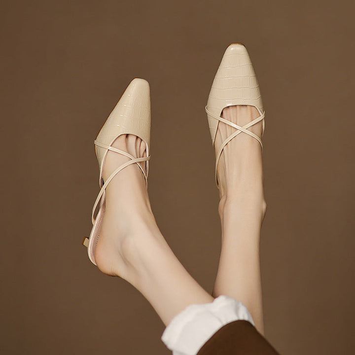 Cris | Pointed Mules with Crossed Straps