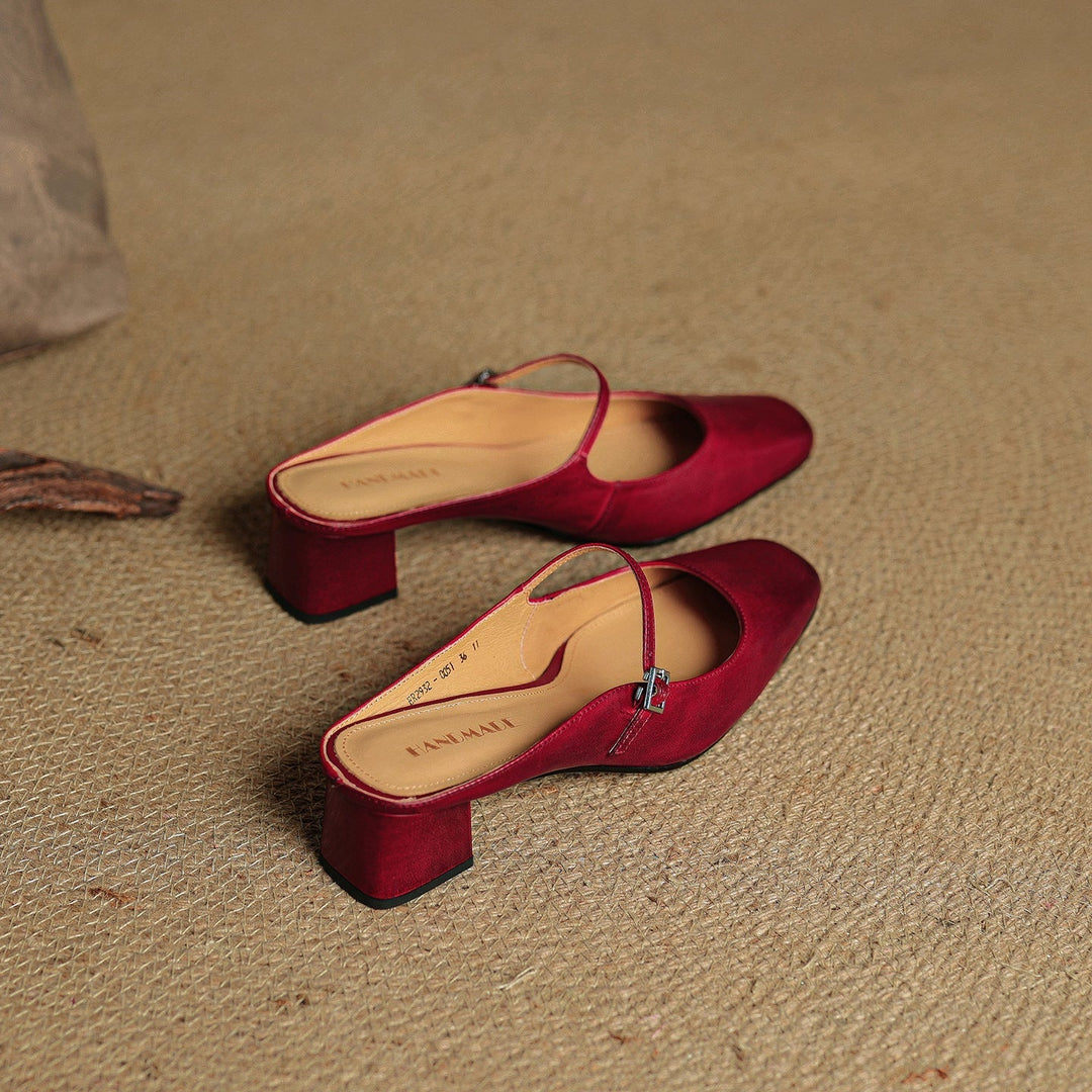 Italy | Square Toe Mary Jane Mules