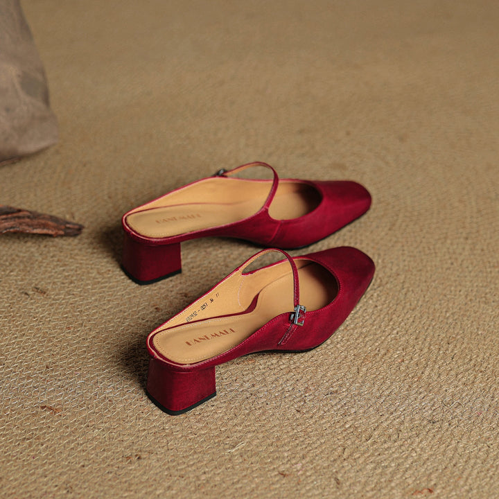 Italy | Square Toe Mary Jane Mules