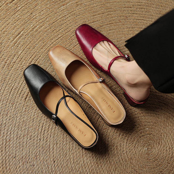 Italy | Square Toe Mary Jane Mules