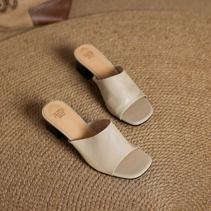 Julia | Open Toe Mules with Heel