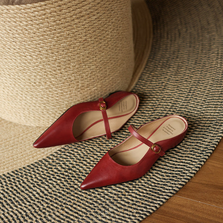 Luna | Mary Jane Mules with Pointed Toe