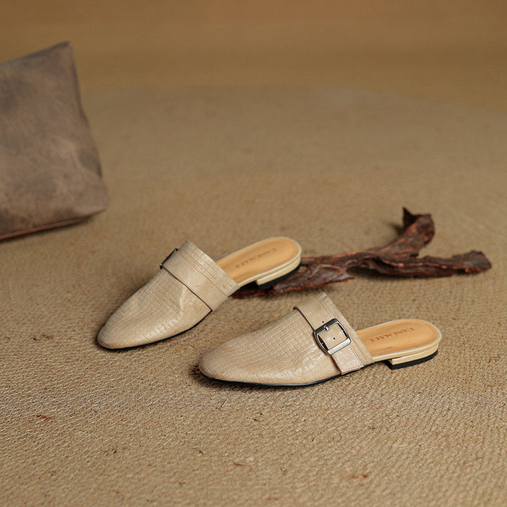 Angela | Woven Mules with Buckle